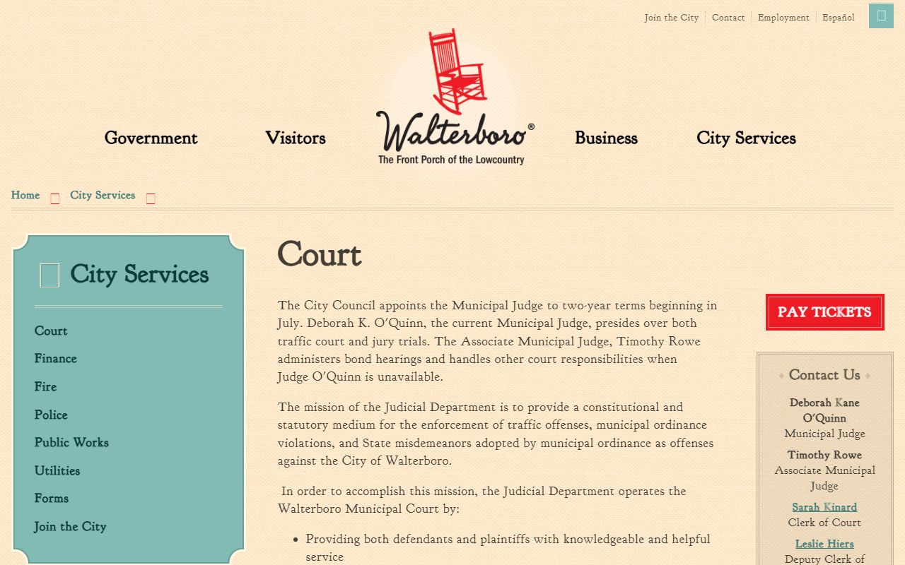 Colleton County court dockets Walterboro Municipal Court