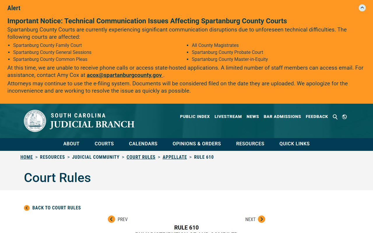 Colleton County court records appellate record access rule