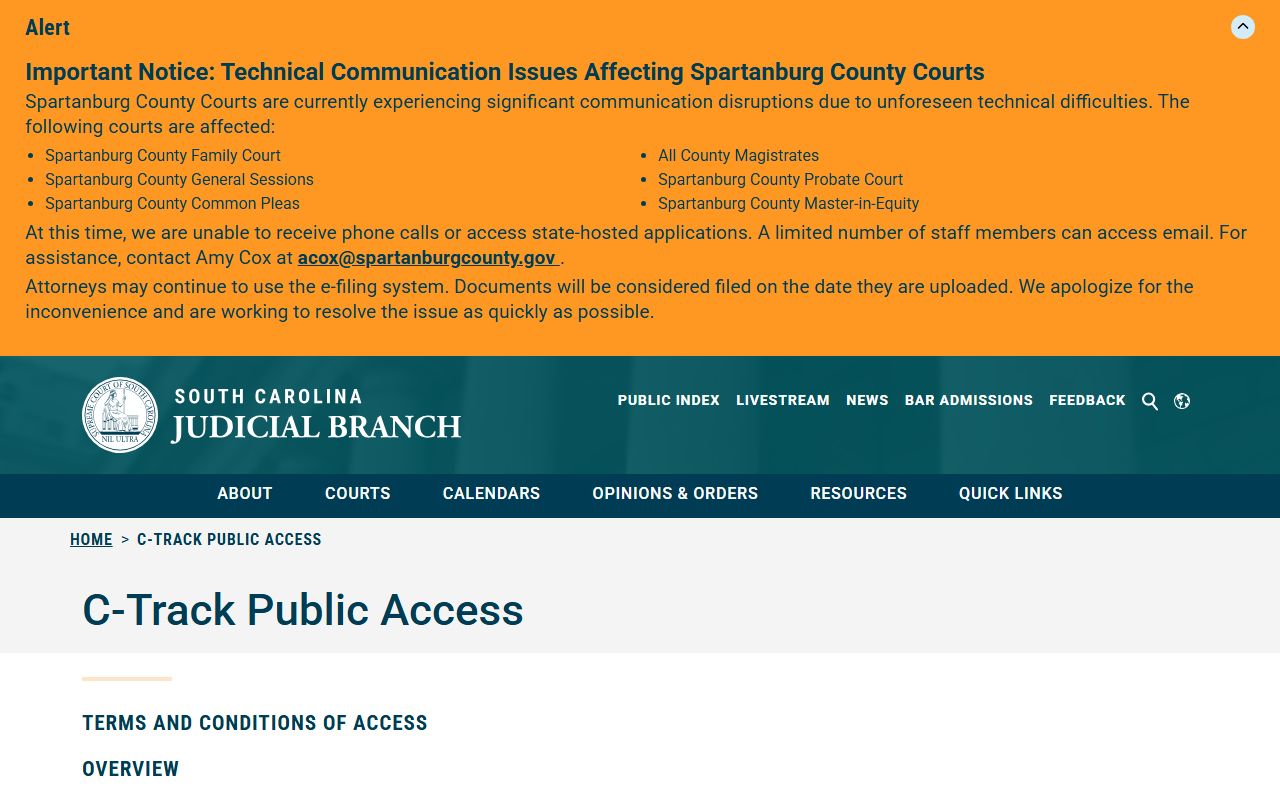 Colleton County court records appellate C-Track public access