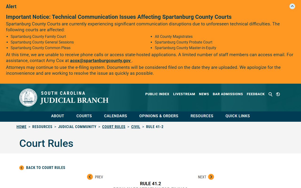 Colleton County court records civil confidentiality rule