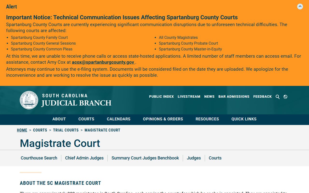 Colleton County warrant records Magistrate Court jurisdiction